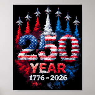 Poster 250e anniversaire États-Unis Drapeau américain 250