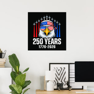 Poster 250e anniversaire USA aigle patriotique 250e