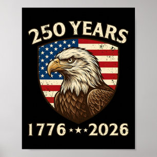 Poster 250e anniversaire Usa aigle patriotique 250e 4 jui