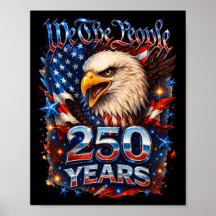 Poster 250e anniversaire Usa aigle patriotique 250e Indép