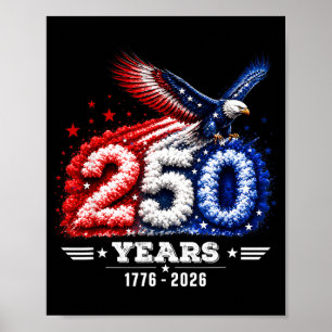 Poster 250e anniversaire Usa Patriotique 250 Ans