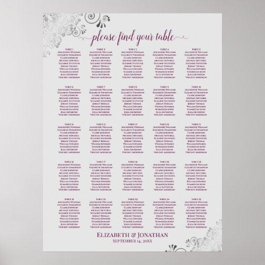 Poster 25 Cassis de table sur le Mariage gris (Devant)
