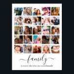 Poster 25 Collage Photo Famille<br><div class="desc">Impression de collage d'images personnalisées avec un arrière - plan blanc clair qui peut être changé en n'importe quelle couleur, une citation de famille mignonne, et un modèle photo carré de 25 pour vous de customiser à votre propre.</div>