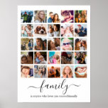 Poster 25 Collage Photo Famille<br><div class="desc">Impression de collage d'images personnalisées avec un arrière - plan blanc clair qui peut être changé en n'importe quelle couleur,  une citation de famille mignonne,  et un modèle photo carré de 25 pour vous de customiser à votre propre.</div>