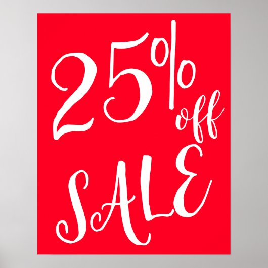 Poster 25% De Promo Signal, Boutique Rouge Signal, Détail (Devant)