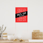 Poster 25% De Promo Signe, Remise Magasin Vente Rouge (Cuisine)