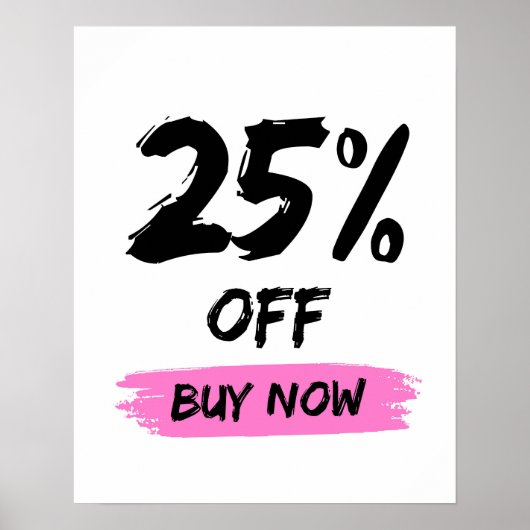 Poster 25% De Vente Signe, Vente Grande Boutique (Devant)