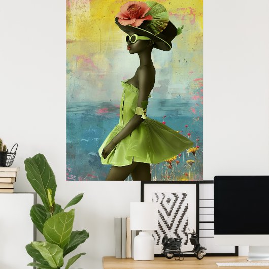 Poster *~* 25 FD2 Déesses Tropicales Vibrantes des femmes (Bureau à domicile)