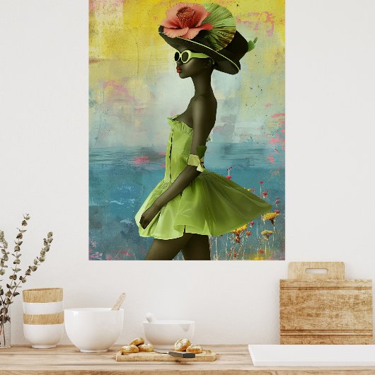 Poster *~* 25 FD2 Déesses Tropicales Vibrantes des femmes (Cuisine)