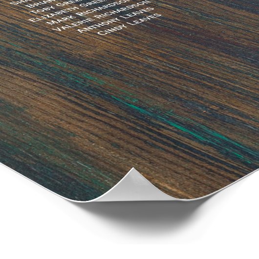 Poster 25 Table Bois rustique Gypsophila CHART DE SIÈGE (Coin)