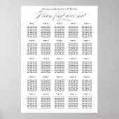 Poster 25 Table Seating Chart Find your Seat Calligraphy (Devant)
