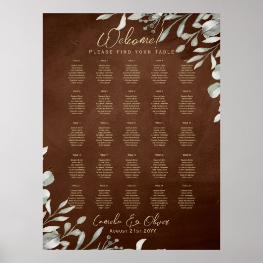 Poster 25 Table Verdure rustique Brown Automne GRAPHIQUE (Devant)