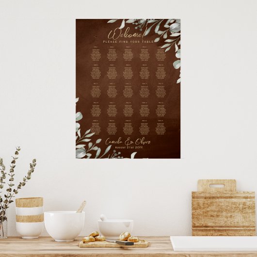 Poster 25 Table Verdure rustique Brown Automne GRAPHIQUE  (Cuisine)