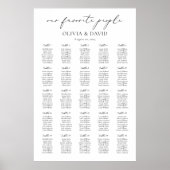 Poster 25 Tables Simple Notre Plan de Table des Personnes (Devant)