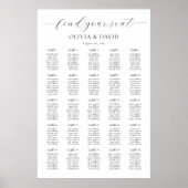 Poster 25 Tables Trouvez Simplement Votre Siège Carte De  (Devant)