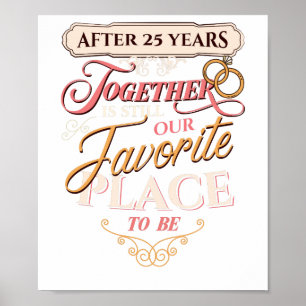Poster 25e anniversaire du Mariage après 25 ans ensemble