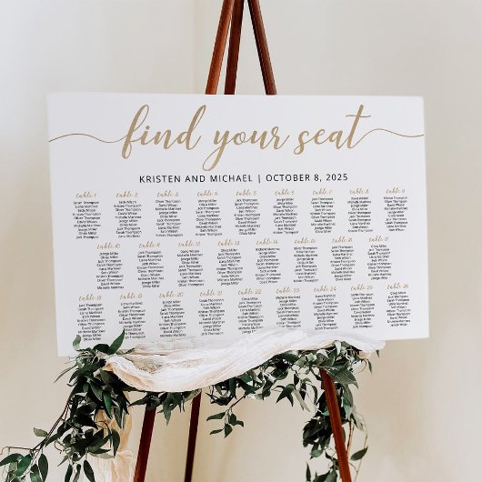 Poster 26 Tables Trouvez Votre Place Plan de table