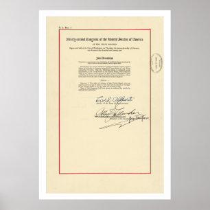 Poster 26e amendement initial Constitution américaine