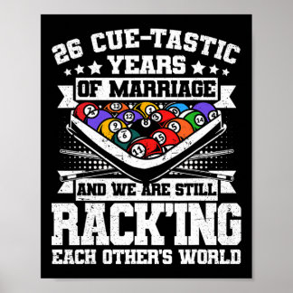 Poster 26e anniversaire de Mariage billard de piscine 26 