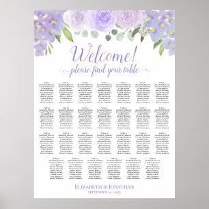 Poster 27 Table Graphique de Placement Mariage Fleurs de