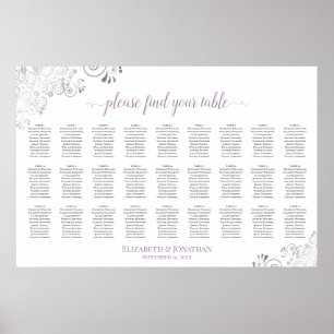 Poster 27 Table Mariage Assise Graphique Blanc Lilas Dent
