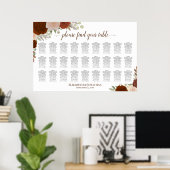 Poster 27 Table Rust Orange Roses Plan de Table de Mariag (Bureau à domicile)