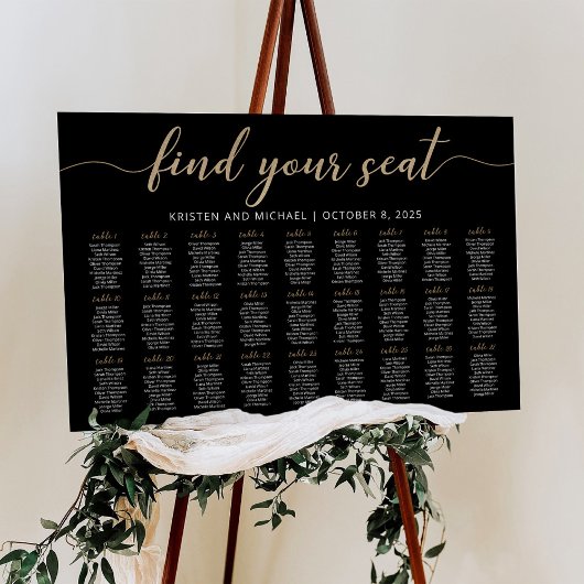Poster 27 Tables Trouvez Votre Place Plan de disposition