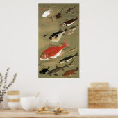 Poster 28. 群 魚 図, 冲 Divers Poissons, Jakuchu, Japon Art若 (Cuisine)