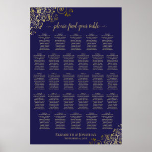Poster 28 Table Organisation de Mariage Assise Bleu Nuit