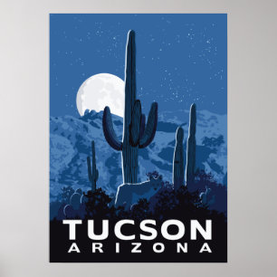 Poster 28"x20" Desert Coyote - Tucson, Arizona
