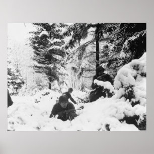 Poster 290e régiment américain à la bataille de la Bulge