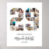 Poster 29e anniversaire Numéro 29 Photo personnalisée Col (Devant)