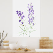 Poster 2 aquarelle fleur sauvage violet (Cuisine)