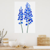 Poster 2 bleu hyacinthe de raisin abstrait aquarelle (Cuisine)