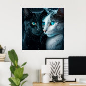 Poster 2 cat (Thuiskantoor)