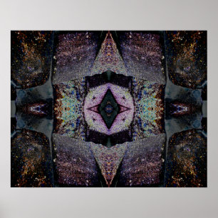 Poster 2 CÉLESTES art abstrait psychédélique de la