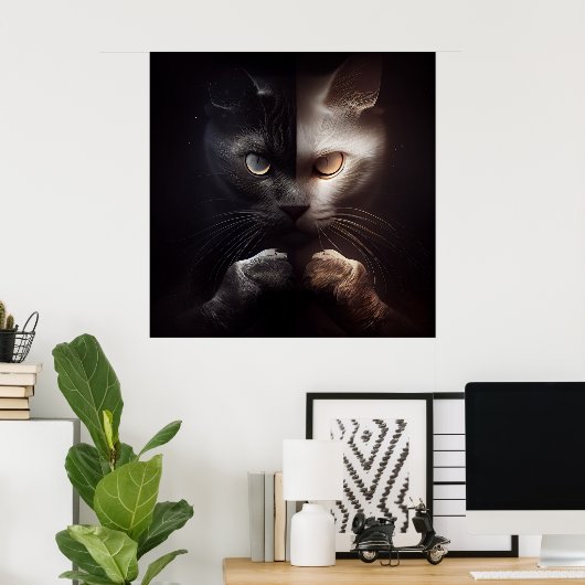 Poster 2 chat (Bureau à domicile)