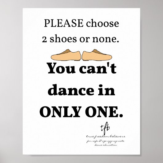 Poster 2 Chaussures ou Aucun White Dance Studio (Devant)