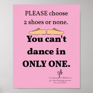 Poster 2 chaussures ou aucune Lt. Rose Danse Studio