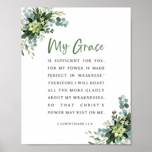 Poster 2 Corinthiens 12:9 Ma grâce te suffit