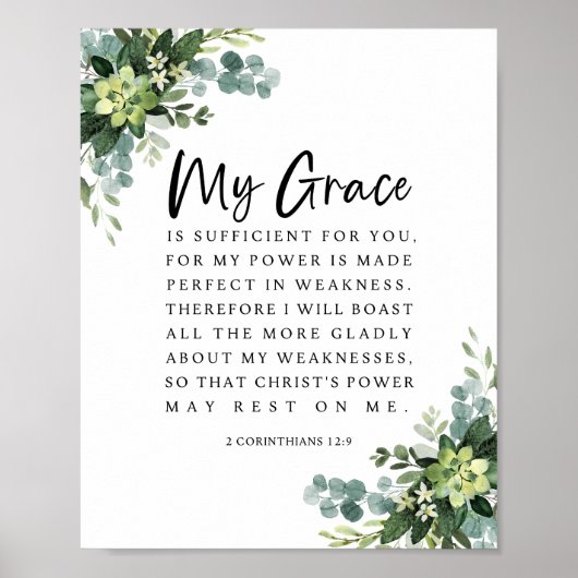 Poster 2 Corinthiens 12:9 Ma grâce vous suffit (Devant)