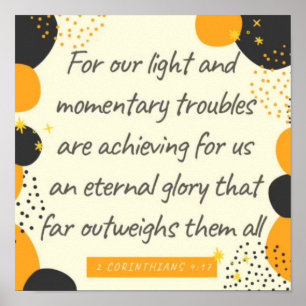 Poster 2 Corinthiens 4:17 Gloire éternelle