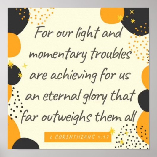 Poster 2 Corinthiens 4:17 Gloire éternelle (Devant)