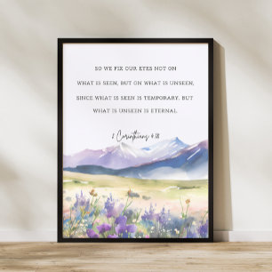 Poster 2 Corinthiens 4:18, Bible Verse Mur Art