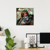 Poster #2 Elfe et bébé dragon (Bureau à domicile)