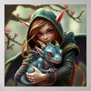 Poster #2 Elfe et bébé dragon