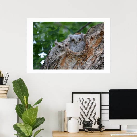 Poster 2 petits oiseaux ludiques (Bureau à domicile)