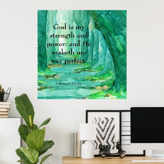 Poster 2 Samuel 22:33 (Bureau à domicile)