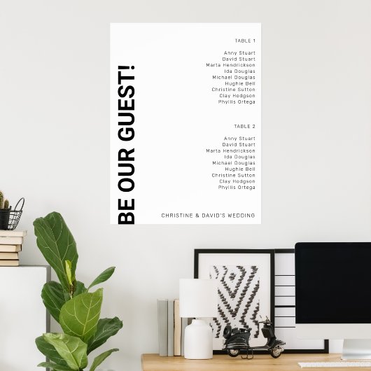 Poster 2 table Simple blanc Mariage (Bureau à domicile)