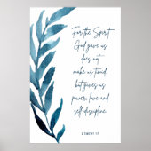 Poster 2 Timothée 1:7, Verset Bible Imprimer, Décor (Devant)